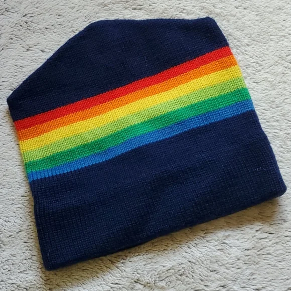 Rainbow hat cap wool blue one size - Picture 3 of 5